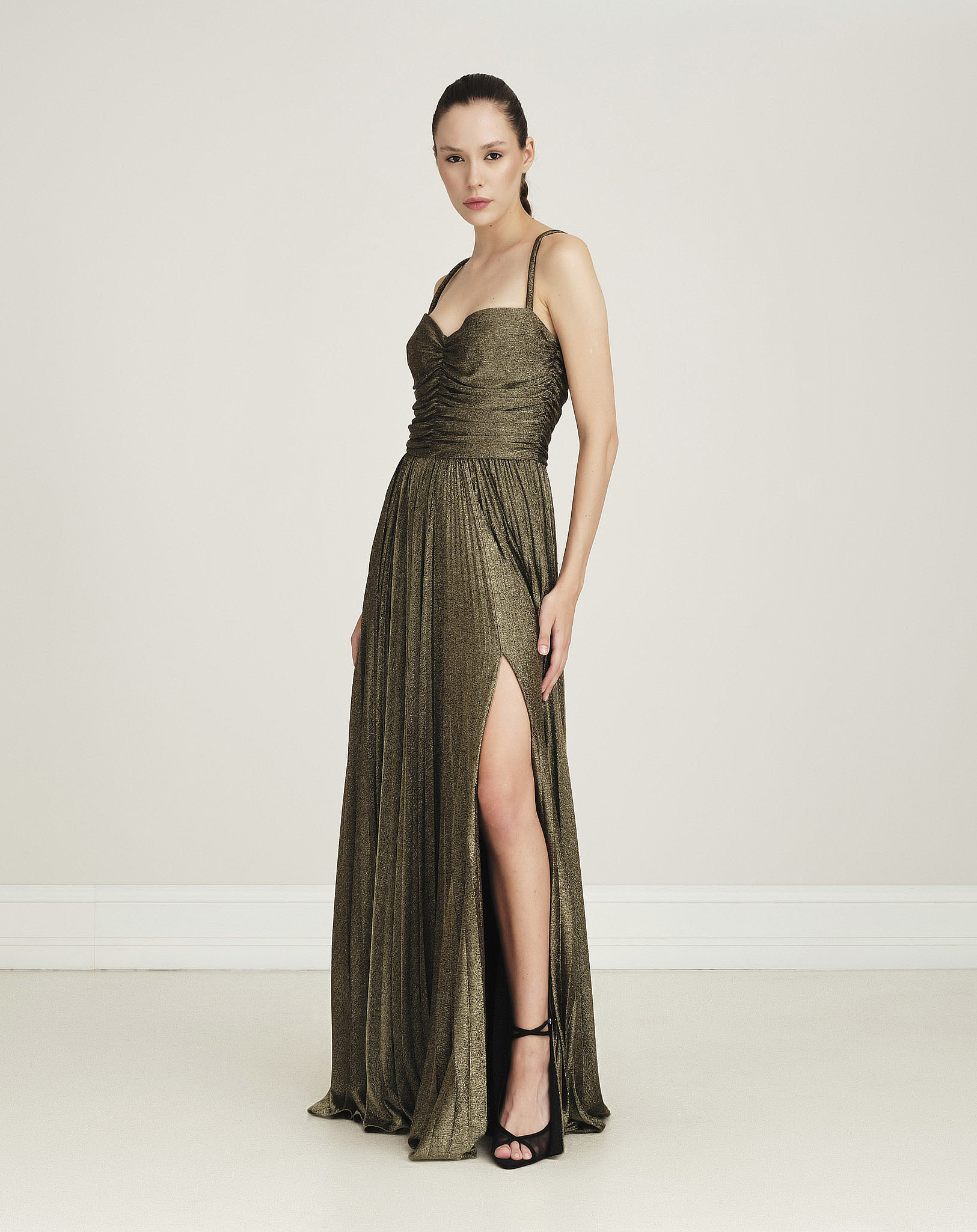 Dolce & Gabbana - Bronze Maxi Gown Dress IT42